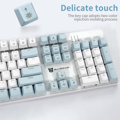 Mechanical Gaming Keyboard | Hot Swappable Mechanical Keyboard | Ice Blue Backlit Keyboard with Brown Switches and 104 Keys | Wired Gaming Keyboard | Mechanical Keyboard, PC Gaming Keyboards