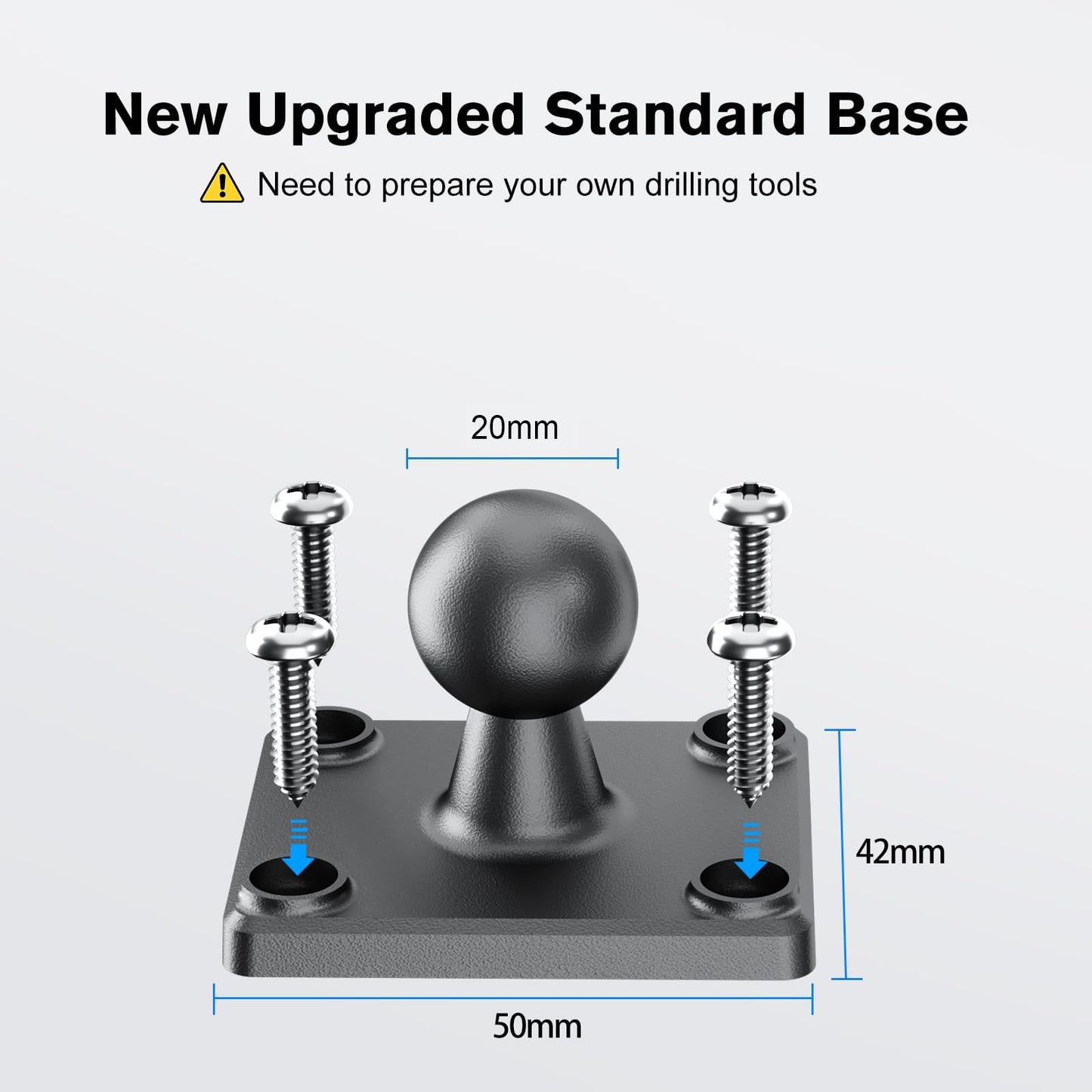 OHLPRO Tablet Mount for Truck - Heavy Duty Drill Base - Tablet Holder for Car Dashboard, iPad Holder for All 5"-13" iPad Pro Samsung Galaxy Kindle fire Tablets and Car Wall Desk etc.