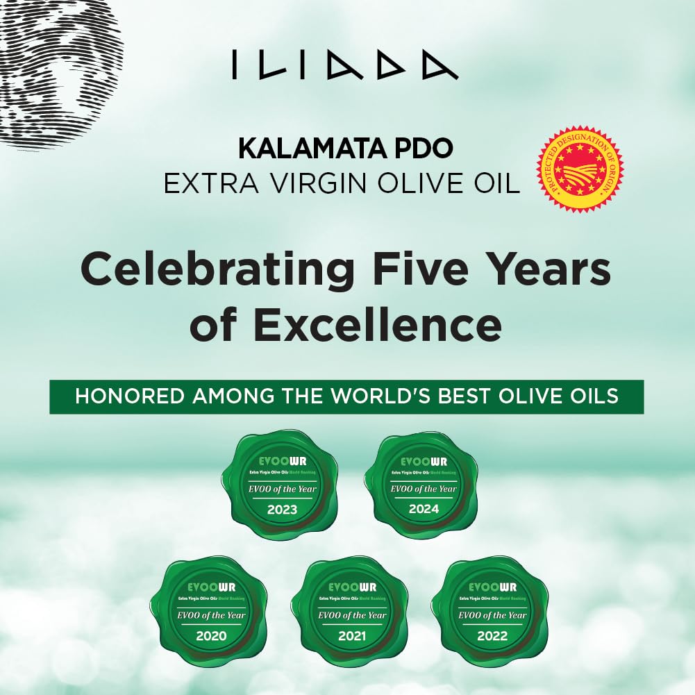 Iliada Kalamata PDO Extra Virgin Olive Oil, 3Lt | Multi-Awarded | Single Region 100% Greek | Monovarietal Koroneiki | Cold Press | Polyphenol Rich | Chef's Favorite