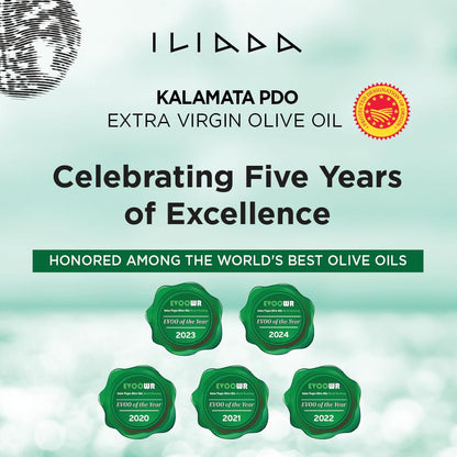 Iliada Kalamata PDO Extra Virgin Olive Oil, 3Lt | Multi-Awarded | Single Region 100% Greek | Monovarietal Koroneiki | Cold Press | Polyphenol Rich | Chef's Favorite