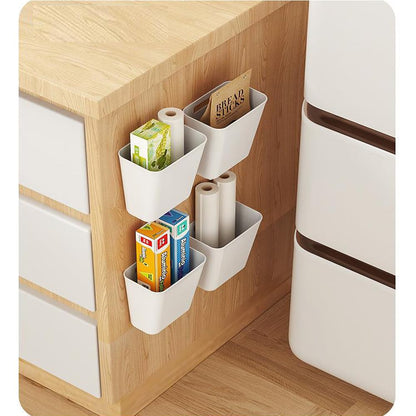 Nmgkokew 4 Piece Kitchen Cabinet Door Storage Box,Self Adhesive Wall Mounted Storage Box,Wardrobe/Bathroom/Refrigerator Small Items Organizer