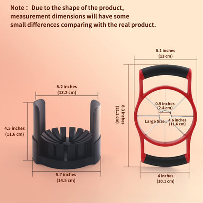 OOKUU Apple Slicer Corer, [Large Size] 8-Blade Heavy Duty Apple Cutter with Base, [Upgraded] Cut Apples All The Way Through, Stainless Steel Ultra-Sharp Blade, Fruit & Vegetable Divider, Wedger, Red