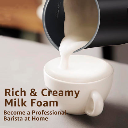 Milk Frother, 4 in 1 Electric Milk Steamer,11.8oz/350ml Automatic Warm and Cold Foam frother for Coffee, Latte, Macchiato, Cappuccino, Hot Chocolate