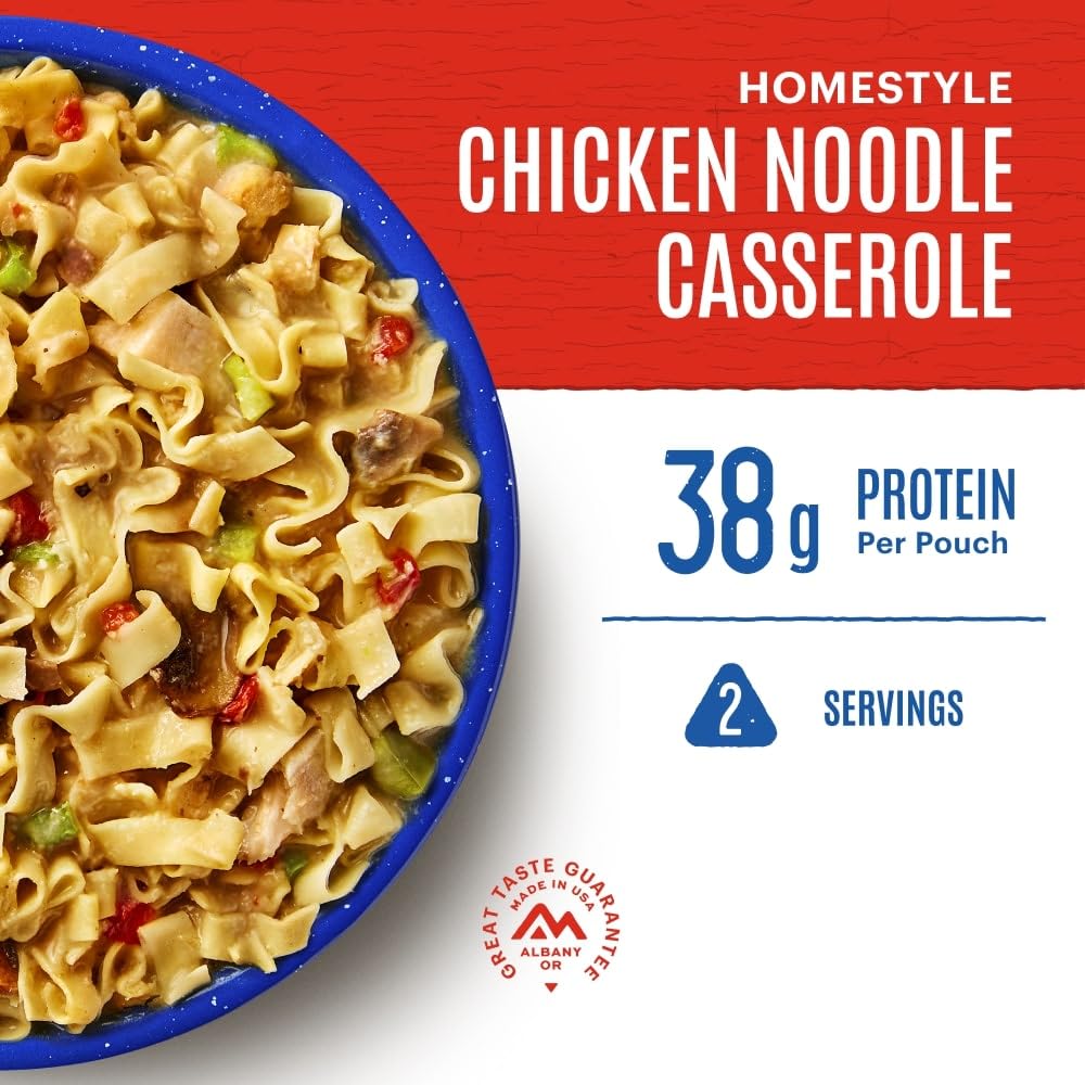 Mountain House Homestyle Chicken Noodle Casserole | Freeze Dried Backpacking & Camping Food | 2 Servings