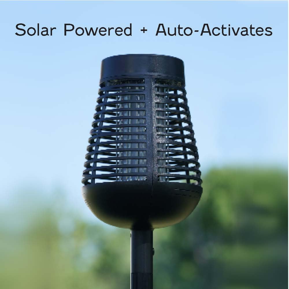 PIC Solar Insect Killer Torch (DFST), Bug Zapper and Flame Accent Light, Kills Bugs on Contact - Twin Pack