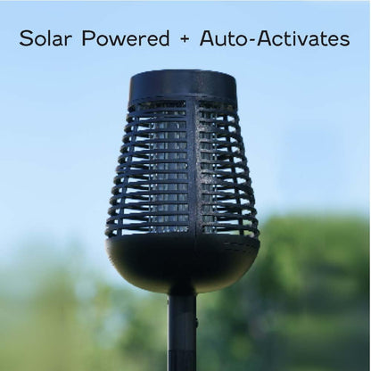 PIC Solar Insect Killer Torch (DFST), Bug Zapper and Flame Accent Light, Kills Bugs on Contact - Twin Pack