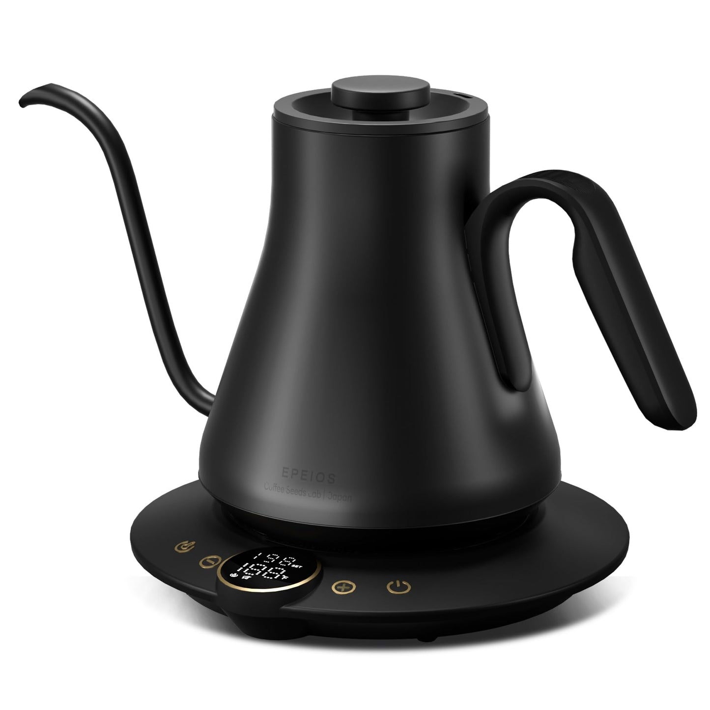 INTASTING Electric Kettles, Gooseneck Electric Kettle, ±1℉ Temperature Control, Stainless Steel Inner, Quick Heating for Pour Over Coffee, Brew Tea, Boil Hot Water, 1500W/0.9L (Ebony Black)