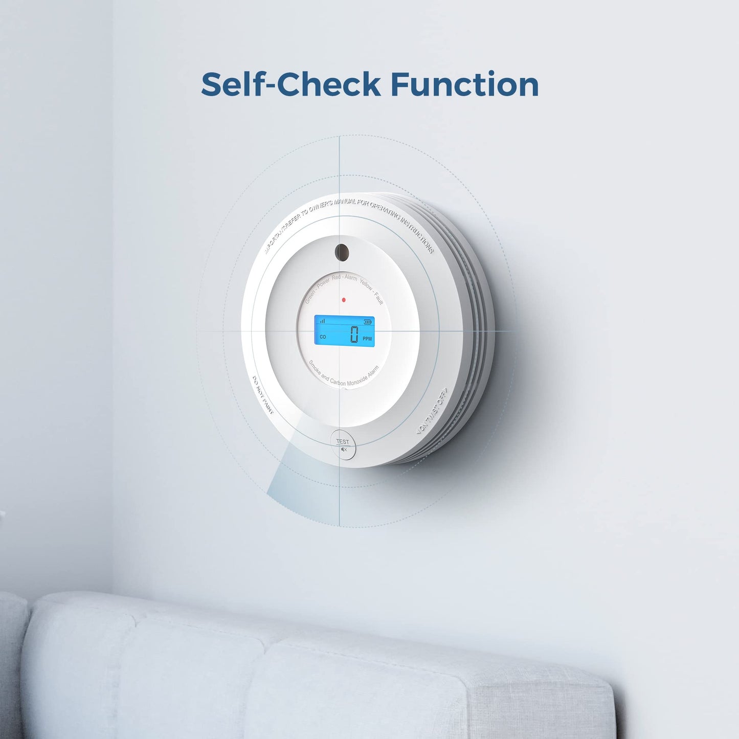 AEGISLINK Wi-Fi Combination Smoke and Carbon Monoxide Detector with LCD Display & Replaceable Battery, Compatible with TuyaSmart & Smart Life App, SC-WF240