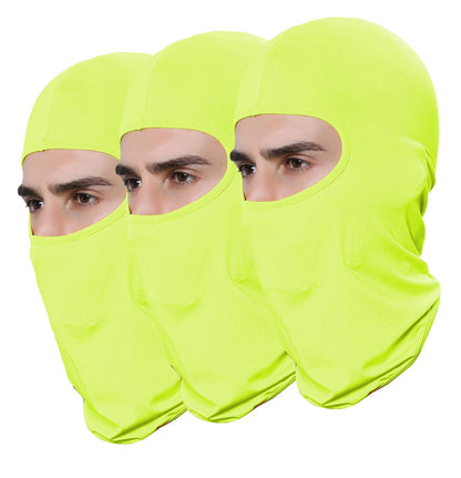 GANWAY Pack of 3 Thin Sun Ski Balaclava Mask for Men Outdoor Sport Airsoft Hunting Motorcycle Fishing Mask Green