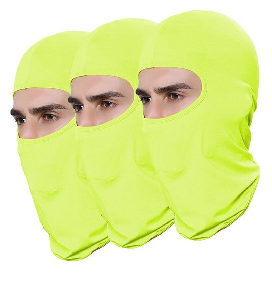 GANWAY Pack of 3 Thin Sun Ski Balaclava Mask for Men Outdoor Sport Airsoft Hunting Motorcycle Fishing Mask Green