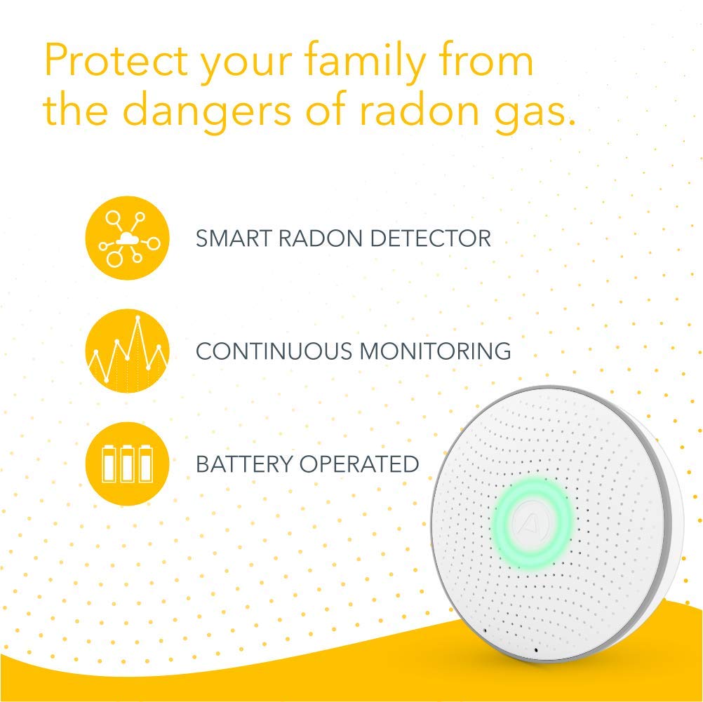 Airthings 2950 Wave Radon - Smart Radon Detector with Humidity & Temperature Sensor – Easy-to-Use – Accurate – No Lab Fees – Battery Operated - Free App