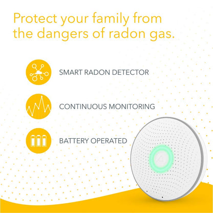 Airthings 2950 Wave Radon - Smart Radon Detector with Humidity & Temperature Sensor – Easy-to-Use – Accurate – No Lab Fees – Battery Operated - Free App