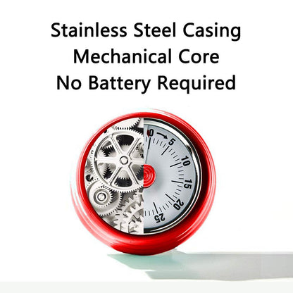 Kitchen Timer, Kitchen Countdown Cooking Timer Reminder No Battery Required Magnetic Time Management Timer Red