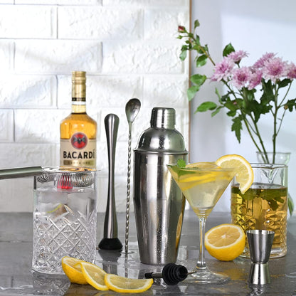 Etens Cocktail Shaker Set & Bar Kit – 24 oz Stainless Steel Drink Mixer Martini Shaker for Bartender – Complete Cocktail Kit w/Strainer, Muddler, Alcohol Mixer Tools