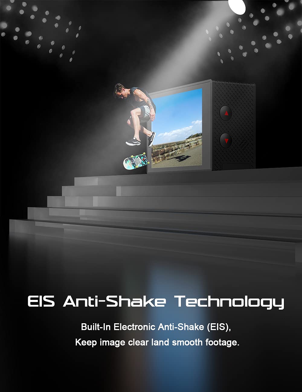 Apexcam 4K Action Camera - EIS Stabilization, 131FT Waterproof Underwater - WiFi Sport Helmet Camera (Selfie Stick, Remote Control, 2 Batteries & Accessory Kit)