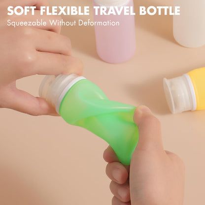 Muslish 21 Pack Leak Proof Silicone Travel Bottles Set, TSA Approved Containers for Toiletries, Travel Size Accessories and Shampoo Conditioner Bottles with Toiletry Bag (BPA Free)