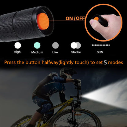 LED Flashlight 2 Pack, Small Flashlights High Lumens with 5 Modes, Waterproof Zoomable Tactical Flash Light for Camping Biking Hiking Outdoor Home Emergency, Camping Essentials Gear
