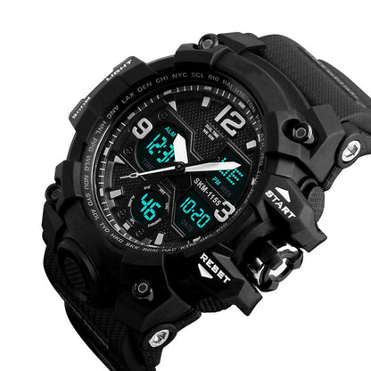 LYMFHCH Men's Analog Sports Watch, LED Military Digital Watch Electronic Stopwatch Large Dual Dial Time Outdoor Army Wrist Watch Tactical
