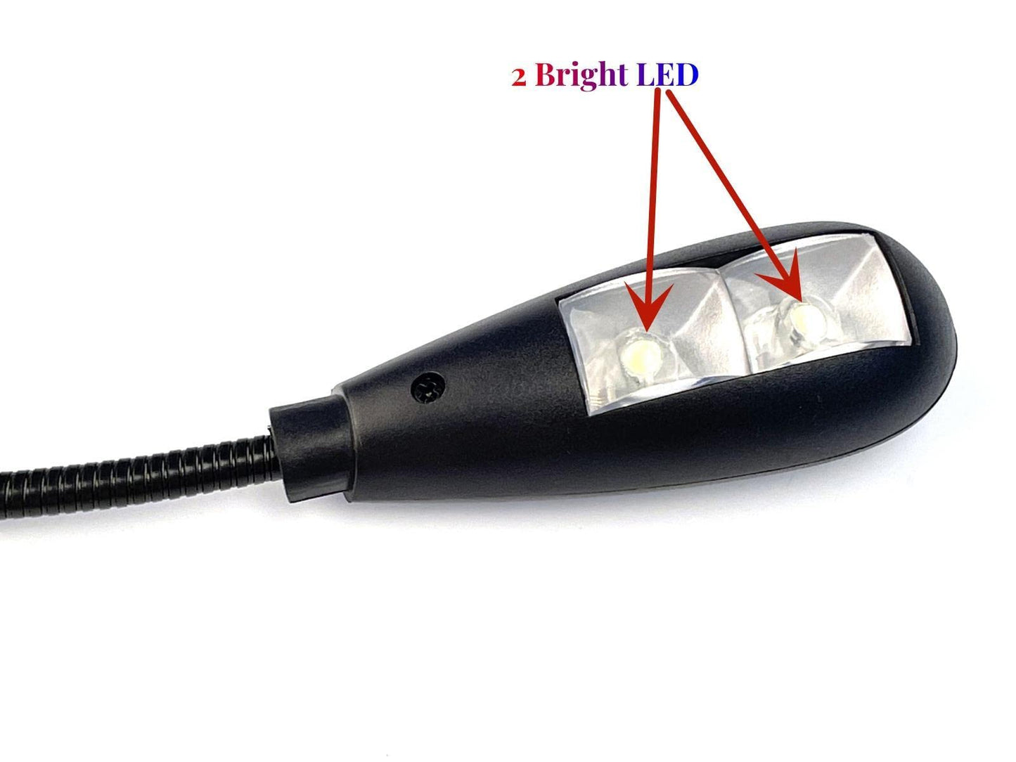 Kyfreshpower LED USB Reading Lamp Light with 2-Brightness Dimmable Setting, Flexible Gooseneck USB Light for Notebook Laptop Keyboard, Powerbank(On/Off Switch, 1 Black+1 Mini USB Light)