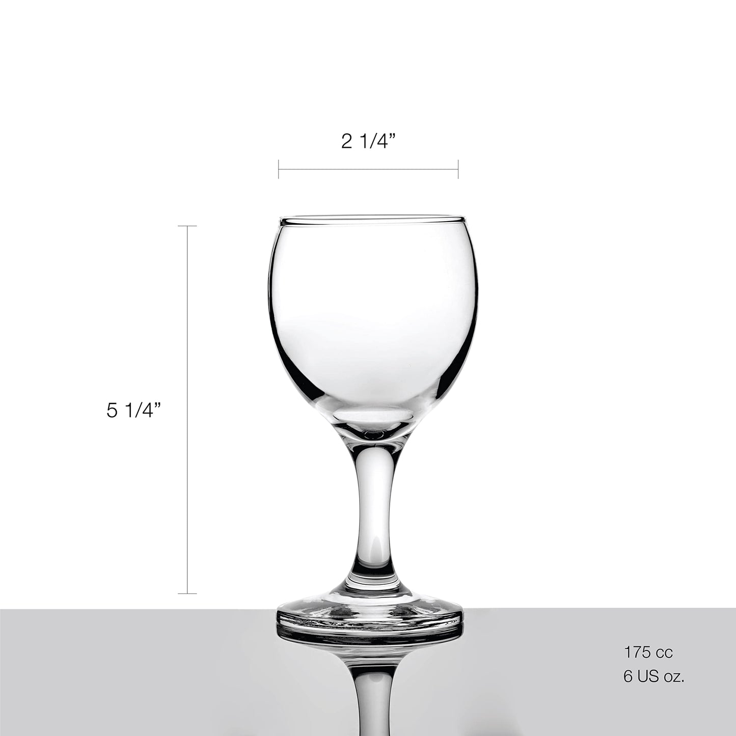 Pasabahce Premium Stemmed Mini Clear Wine and Champagne Glasses, Set of 6,Uniqe Desing Goblet 5.75 Oz, Perfect for Parties, Gifts, Housewarming, Weddings, Aniversary