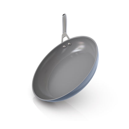 Ninja Ceramic Pro 12" Fry Pan, Non-Stick Pan, Nontoxic, PTFE Free, Ceramic Coated, Stainless Steel Handle, Stove and Oven Safe to 550°F, All Stovetops & Induction Compatible, Midnight Blue, CW30030MM