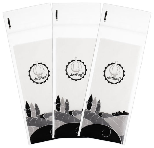 Jet Bag - Protective, Absorbent, Reusable Wine Bags for Travel (Set of 3) Made in the USA - Clear Back allows for Custom Insert