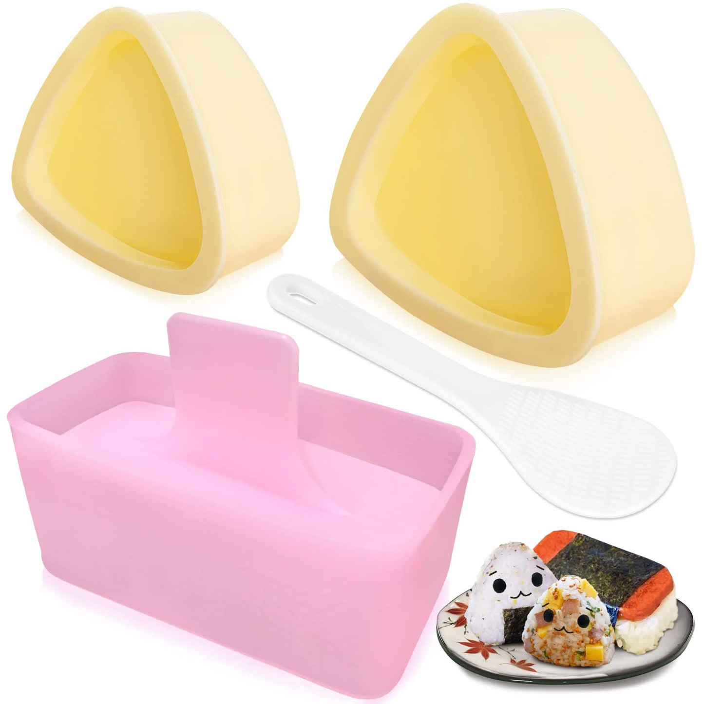 Onigiri Mold, 3 Pack Musubi Press Maker Triangle Rice Ball Mold Maker for Kid Lunch Bento and Home DIY