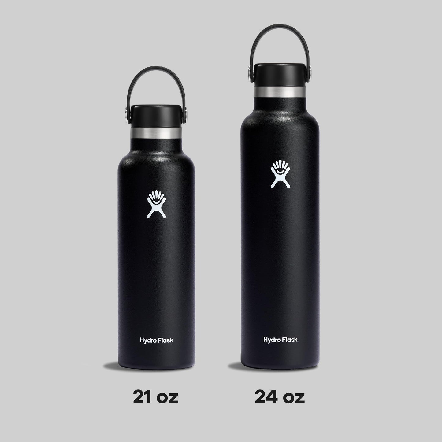 Hydro Flask Water Bottle - Insulated Stainless Steel - Non Spill, Leakproof in 24 Oz Black