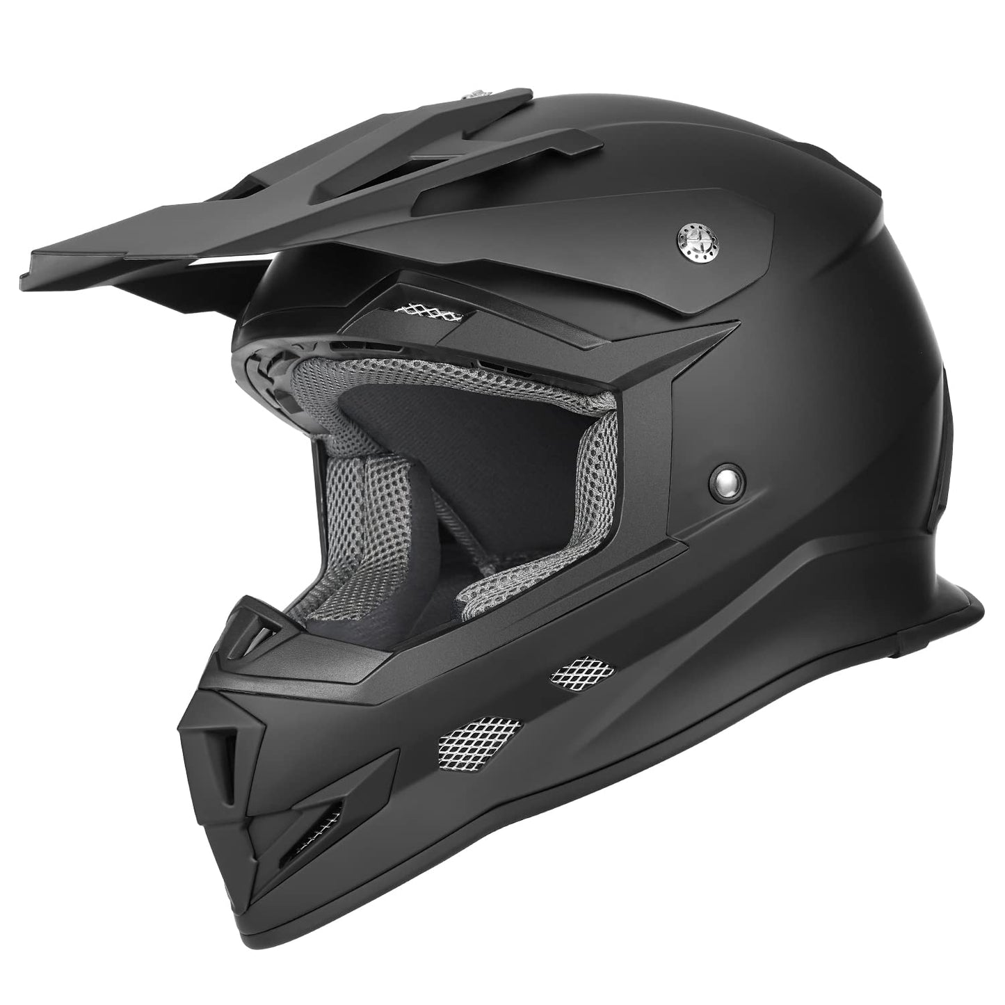 GLX GX23 Dirt Bike/Motocross Helmet - Matte Black, Large - DOT Approved