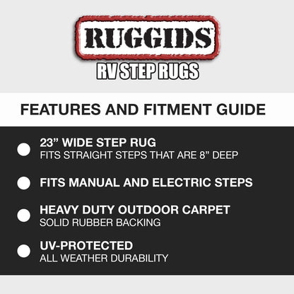Prest-O-Fit 2-0420 Ruggids RV Step Rug Black Granite 23 In. Wide 19 - Inch X 23 - Inch