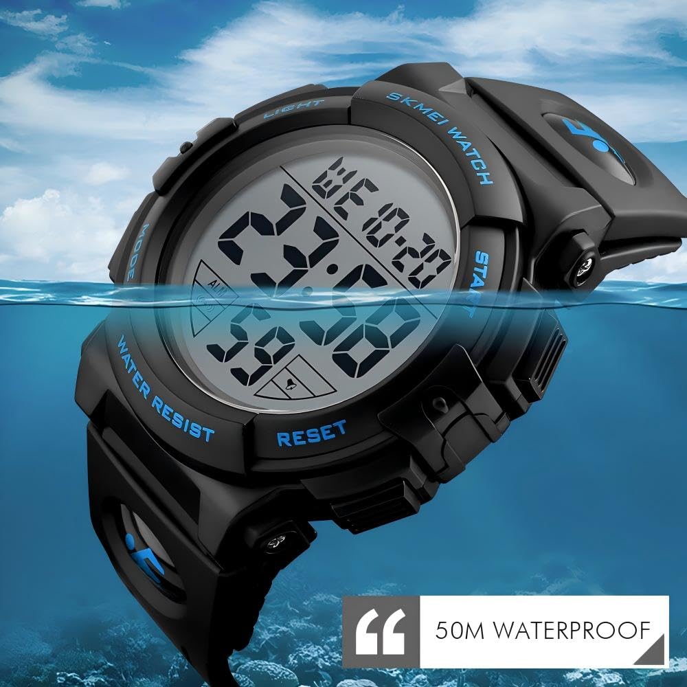 MJSCPHBJK Watches for Men, Digital Sports Watch for Mens Waterproof LED Screen Large Face Military Tactical Watch