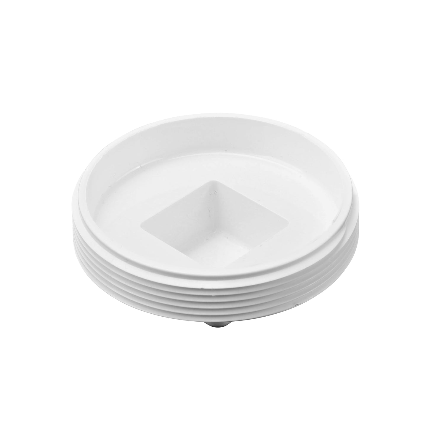 NDS 41P8 PVC S&D Cleanout Plug, with 4-Inch MPT Connection, Works with 4-Inch FPT drain fittings attached to Sewer and Drain Pipe, White