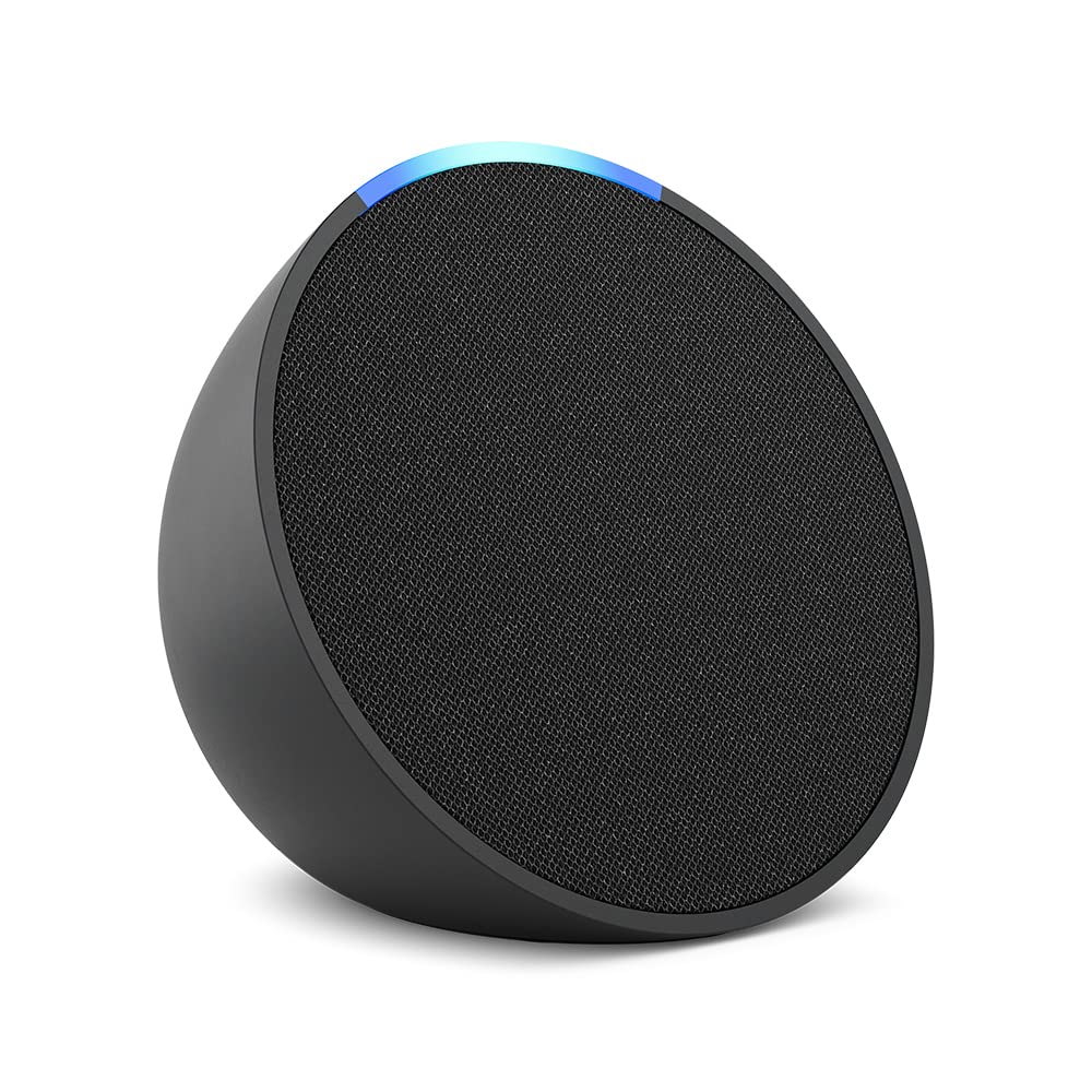 Like-New Amazon Echo Pop (newest model), Our smallest Alexa speaker, Fits in any room, Charcoal