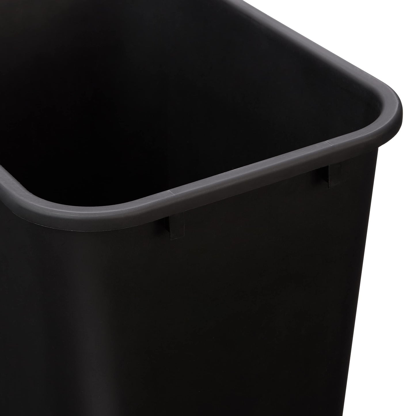Amazon Basics Trash Can, Rectangular Commercial Office Wastebasket, 10 Gallon (Pack Of 1), Black (Previously AmazonCommercial brand)