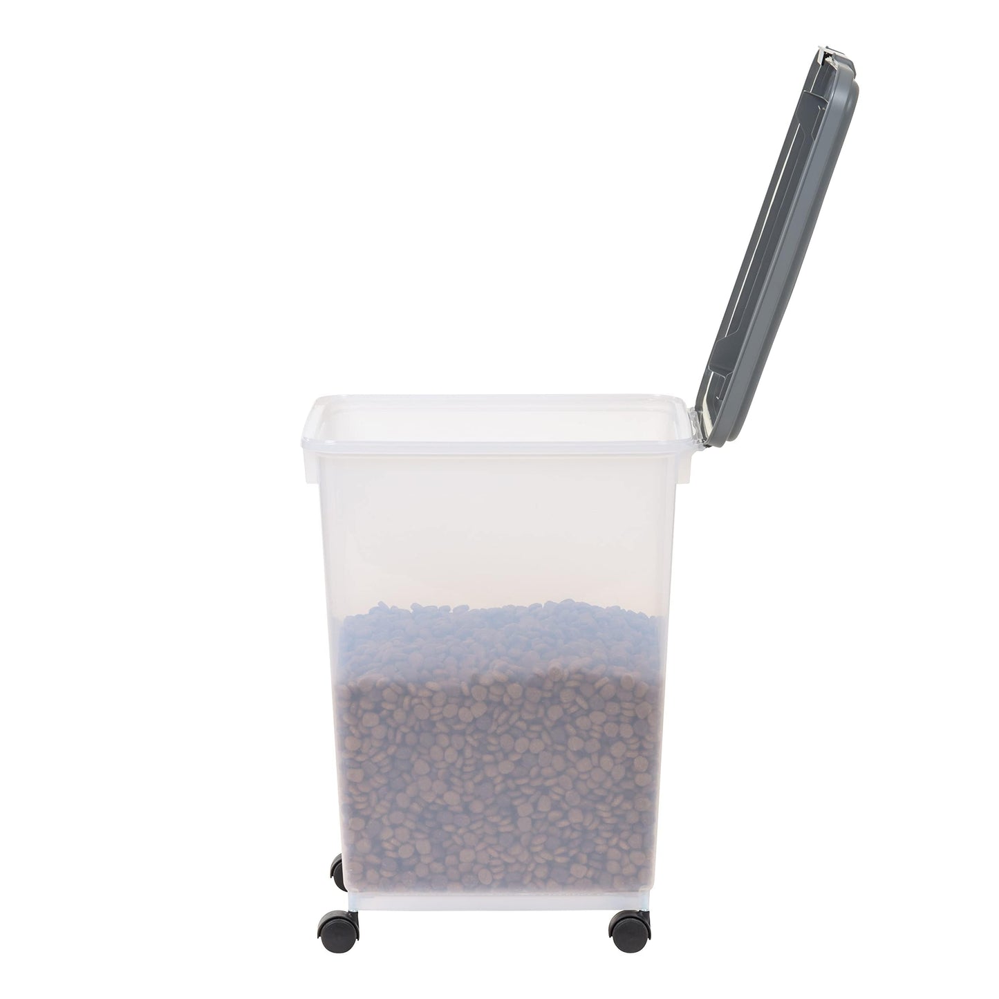 Amazon Basics Airtight Dog Food Storage Container with Scoop and Wheels, 69 QT, Gray