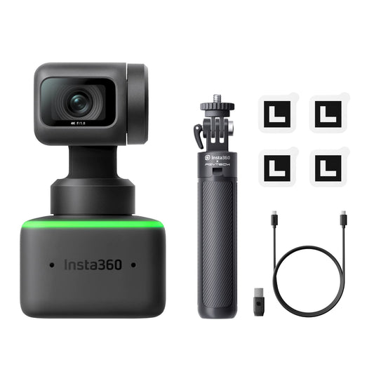 Insta360 Link - PTZ 4K Webcam with 1/2" Sensor, AI Tracking, Gesture Control, HDR, Noise-Canceling Microphones, Specialized Modes, Webcam for Laptop, Live Streaming, Zoom Certified