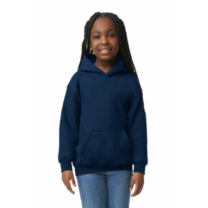 Gildan Unisex Child Hoodie Sweatshirt, Style G18500b, Navy, Medium US