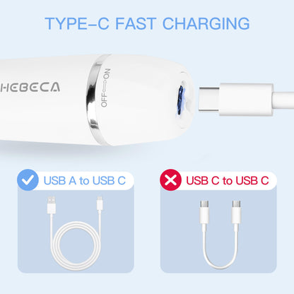 HEBECA Nose Hair Trimmer for Women and Men, 3-in-1 Electric Facial Hair Removal Rechargeable Portble Waterproof Face Shaver Razor for Nose Ear Eyebrow Peach-Fuzz Lips Chin FT3001