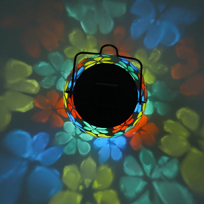 Afirst Mosaic Solar Lanterns Outdoor - Glass Hanging Solar Lights Hollow Out Waterproof Table Lamp Outdoor Decorative for Garden, Patio, Holiday Party Outdoor Decoration