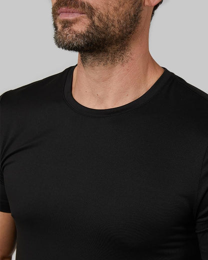 32 Degrees Mens 4 Pack Cool Quick Dry Active Basic Crew T-Shirt, Black, Large