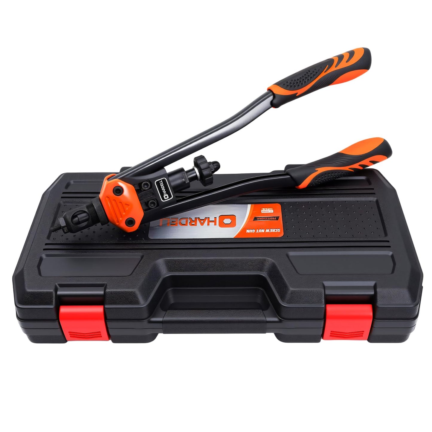 HARDELL Rivet Nut Tool Kit, 16-Inch Release Rivnut Tool with 15 Metric & SAE Mandrels, 125Pcs Nutsert Assortment & Rugged Carrying Case