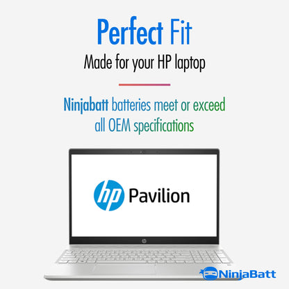 NinjaBatt HT03XL Battery for HP L11119-855 HW03XL 7265NGW Pavilion 15-DB Series14M-DH0003DX 14M-DH1003DX 15T-CS200 15-DY0013DX 15-DY1023DX 15-DY1751MS 15-CS3073CL