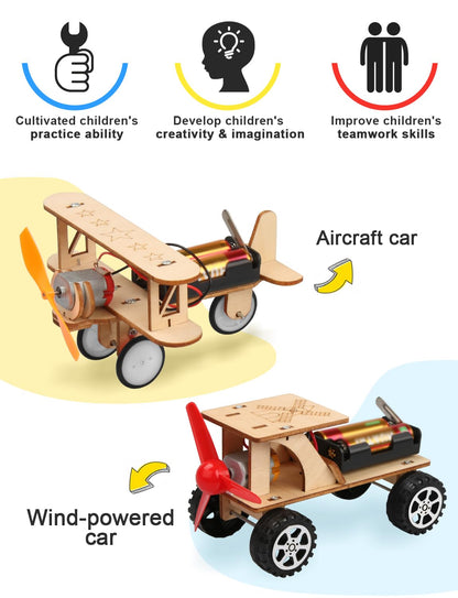 Poraxy 5 in 1 STEM Kits for Kids Age 8-10, Science Building Project Craft for 8-13, Model Car Kit, STEM Toys for Boys Girls Age 8-12, Wooden 3D Puzzles, Birthday Gifts for 6 7 8 9 10 11 12 13 Year Old