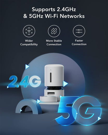 PETLIBRO Automatic Cat Feeder with Camera, 1080P HD Video with Night Vision, 5G WiFi Pet Feeder with 2-Way Audio, Low Food & Blockage Sensor, Motion & Sound Alerts for Cat & Dog Single Tray