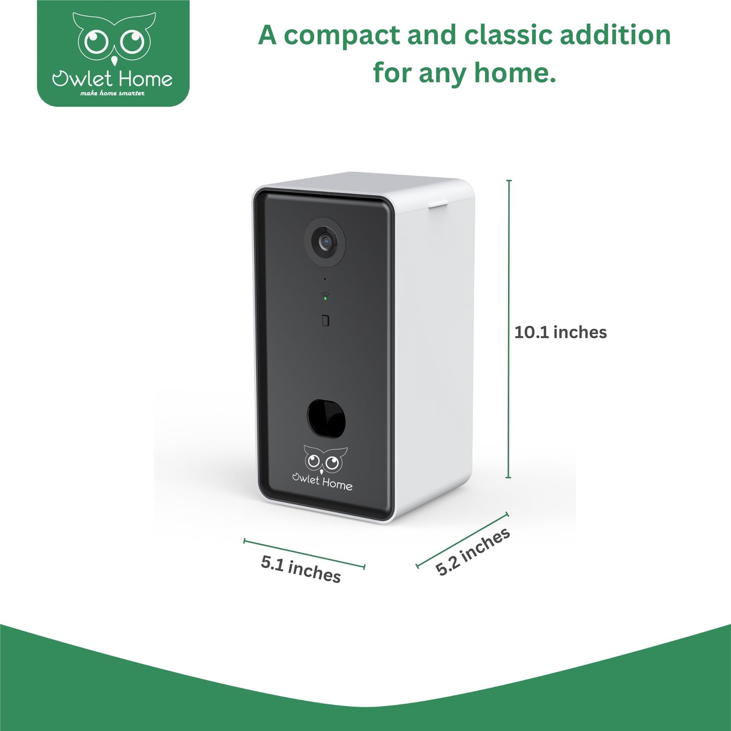 Owlet Home Pet Camera with Treat Dispenser/Tossing for Dogs/Cats, Smart Dog/Cat Camera, Free App, 2.4G & 5G WiFi, 1080P HD Live Video, Auto Night Vision, 2-Way Audio, Motion Alert, No Monthly Fee