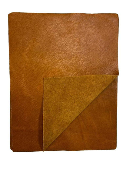 Natural Grain Cow Leather: 8.5'' x 11'' Pre Cut Leather Pieces (Whiskey Distressed, 1 Piece)