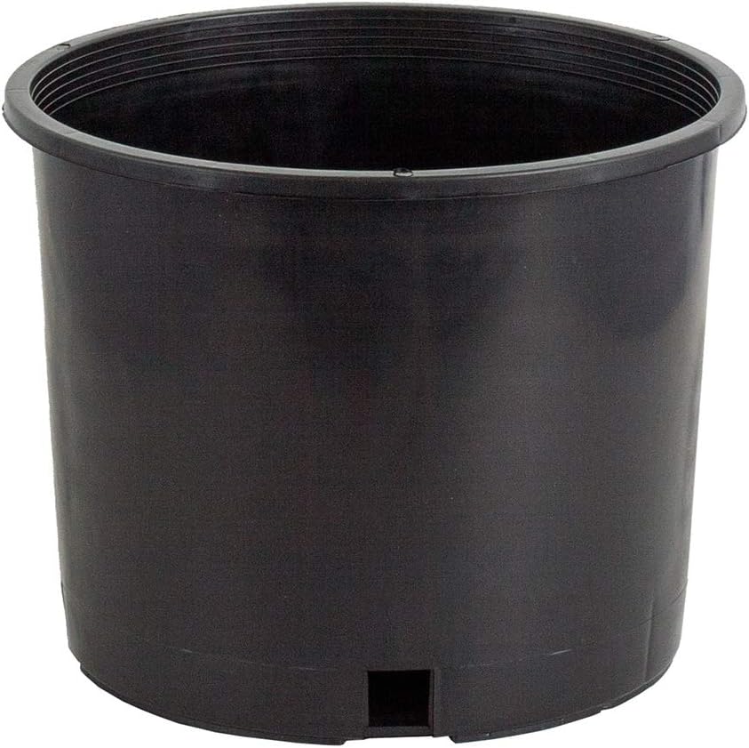 Pro Cal HGPK5PHD Round Circle 5 Gallon Wide Rim Durable Injection Molded Plastic Garden Plant Nursery Pot for Indoor or Outdoor (Set of 5)