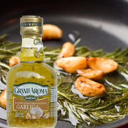 Mantova Grand’Aroma Flavored Extra Virgin Olive Oils, Variety Gift Set, made in Italy, cold-pressed, 100% natural, heart-healthy, for grilling, barbequing, smoking, and cooking, 8.5 oz