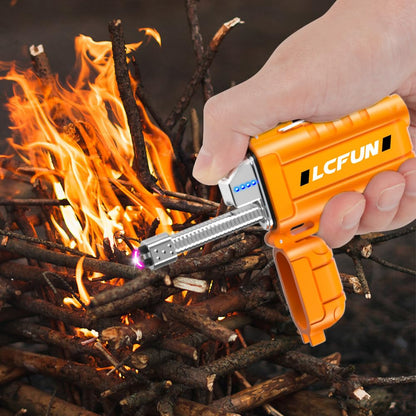 LcFun USB Rechargeable Electric Arc Lighter Windproof Plasma Lighters with LED Battery Display, Waterproof Electronic Flashlight Lighters with Lanyard for Camping, Survival Tactical Gear