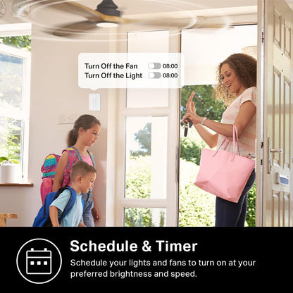 Kasa Smart Ceiling Fan Control & Dimmer Switch | Adjustable 4-Speed Fan & Brightness Control | Works w/Apple HomeKit, Alexa & Google Home | 2.4G Wi-Fi Only, Single Pole, Neutral Wire Required | KS240